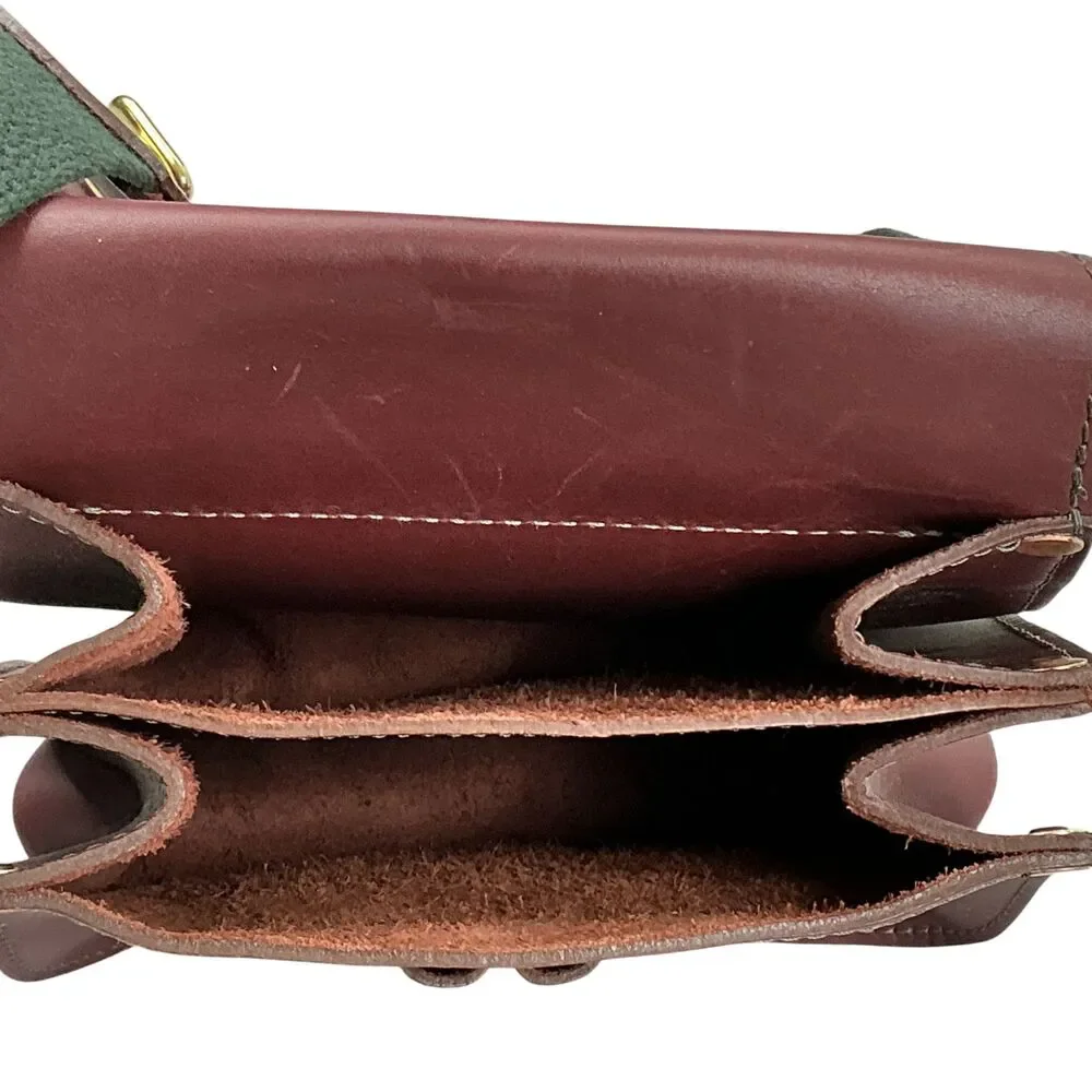 J.W Hulme Leather Shooting Shell Pouch Hunting Cartridge Bag Oxblood USA Vintage